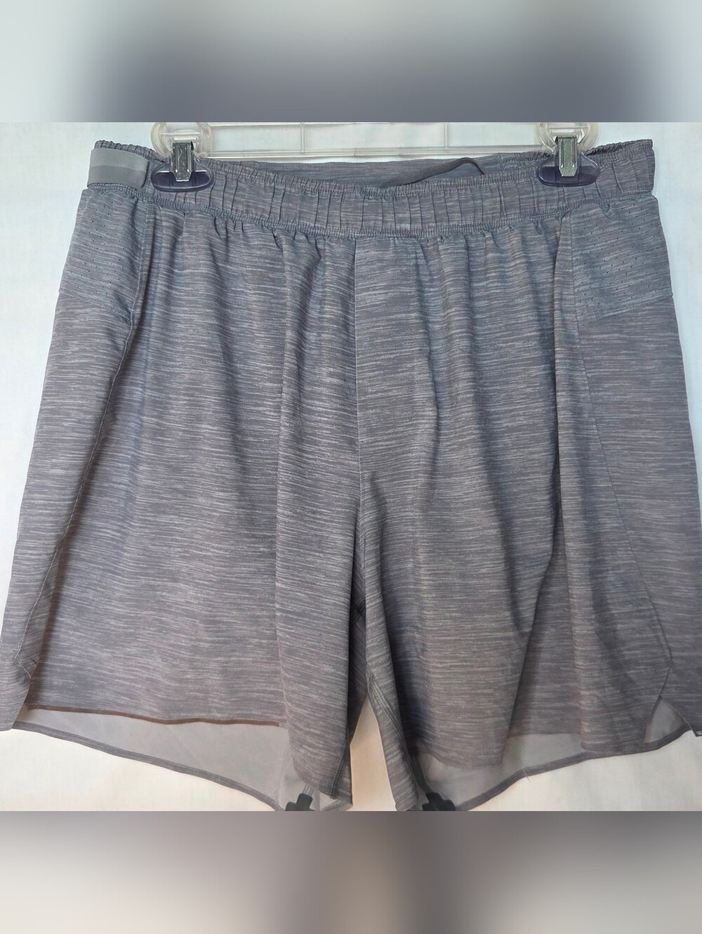 Men's Lululemon Pace Breaker Lined Heather Gray Running Activewear Shorts Sz L